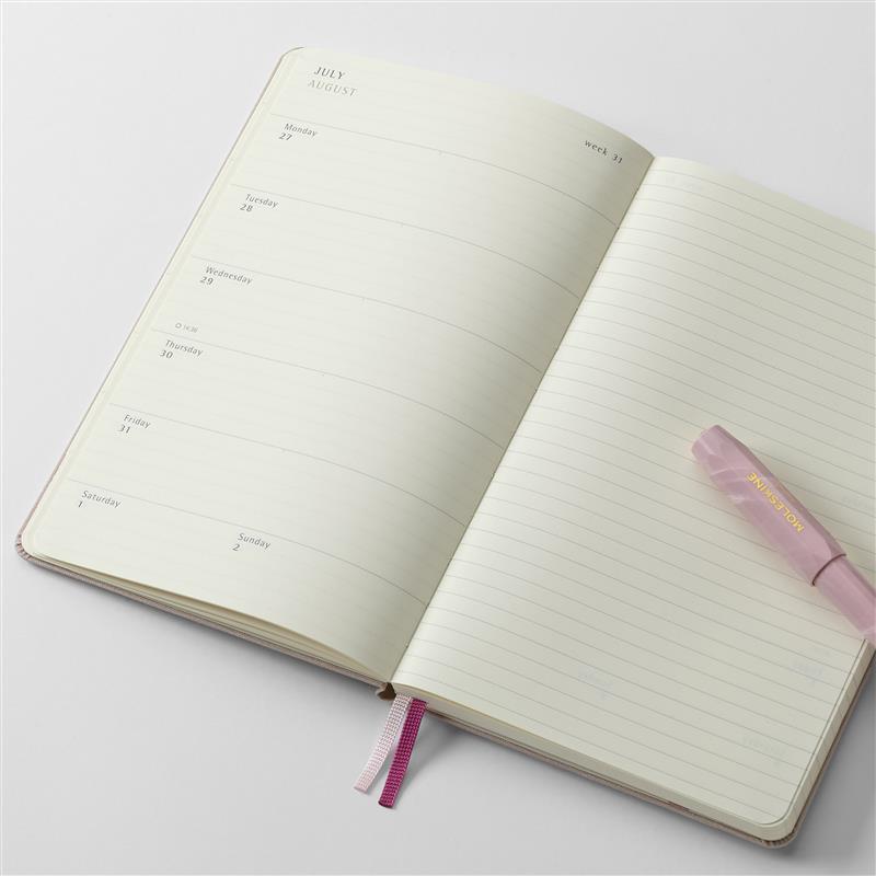 桜 手帳 2026/2027 18ヵ月、ウィークリー、ファブリックハードカバー、ラージ